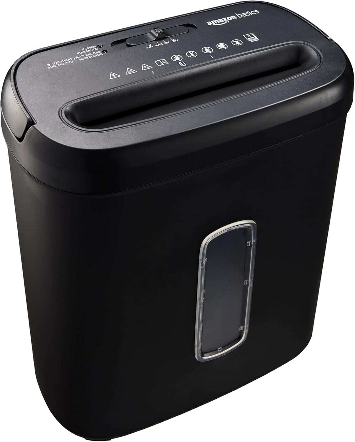 Amazon Basics 8-Sheet Cross-Cut Paper and Credit Card Shredder Black
