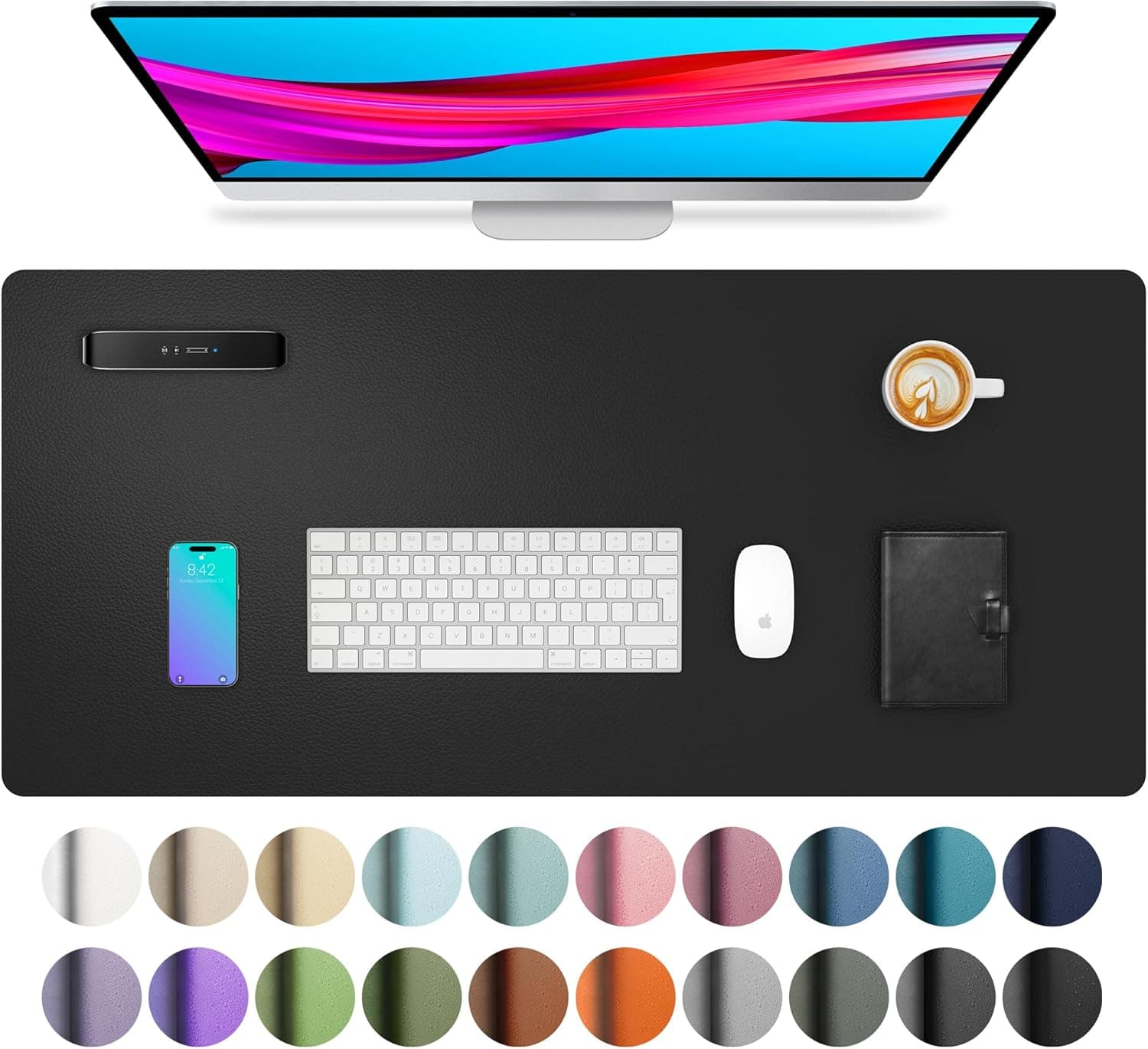 Aothia Non-Slip PU Leather Desk Pad Protector